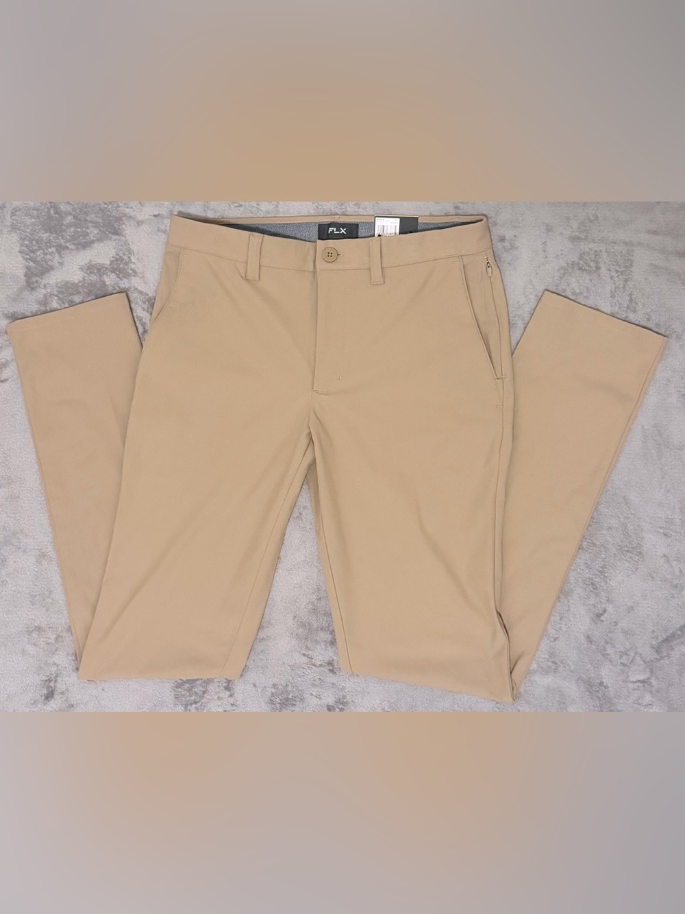 FLX - Wood Bridge Color - Men's Premium Flat Front Pant - 32x34 - Slim - NWT